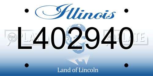 L402940 Illinois License Plate