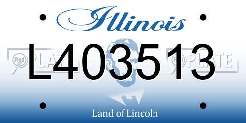 L403513 Illinois License Plate
