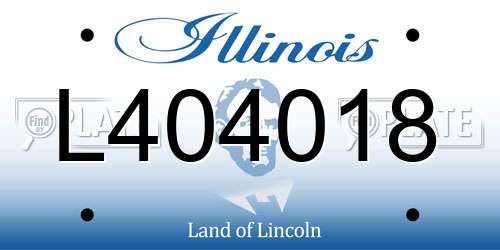 L404018 Illinois License Plate