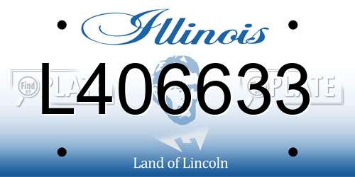 L406633 Illinois License Plate