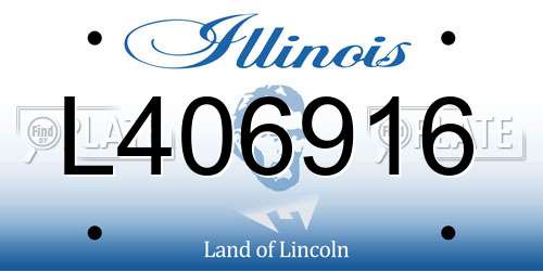 L406916 Illinois License Plate