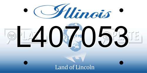 L407053 Illinois License Plate