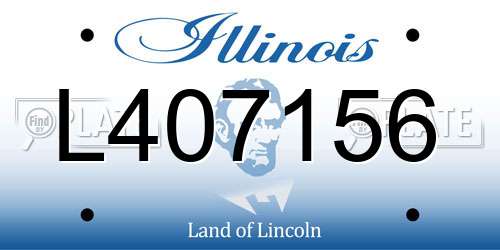 L407156 Illinois License Plate