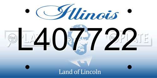L407722 Illinois License Plate