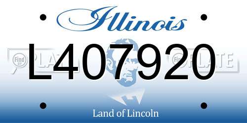 L407920 Illinois License Plate
