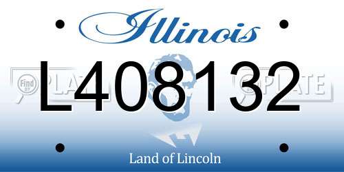 L408132 Illinois License Plate