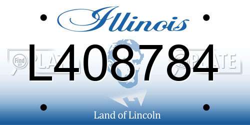 L408784 Illinois License Plate