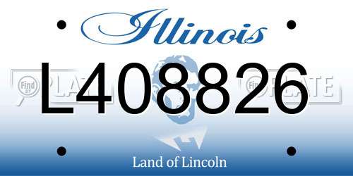 L408826 Illinois License Plate