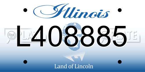 L408885 Illinois License Plate