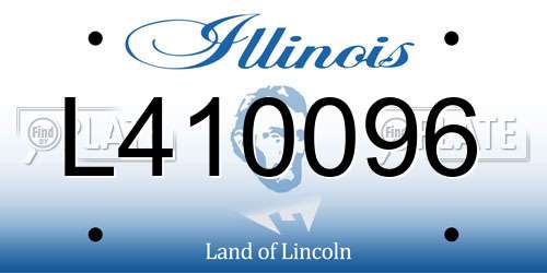 L410096 Illinois License Plate