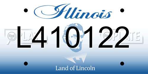 L410122 Illinois License Plate