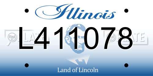L411078 Illinois License Plate