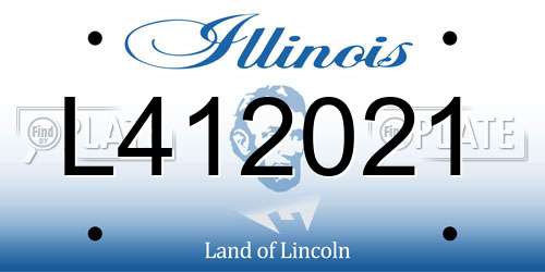 L412021 Illinois License Plate
