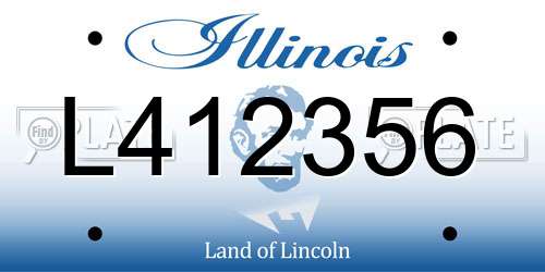 L412356 Illinois License Plate