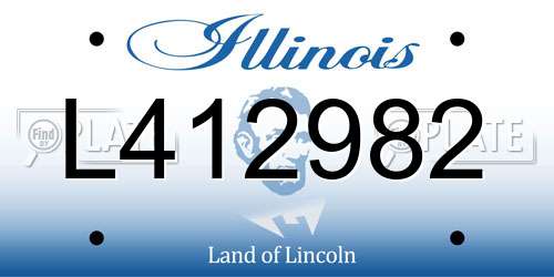 L412982 Illinois License Plate