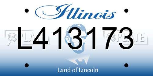 L413173 Illinois License Plate