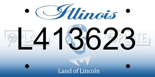 L413623 Illinois License Plate