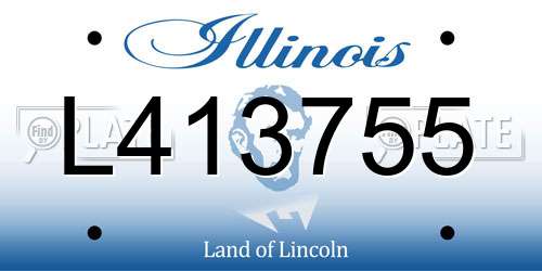 L413755 Illinois License Plate