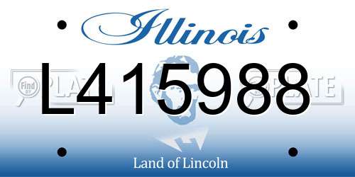 L415988 Illinois License Plate