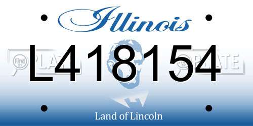 L418154 Illinois License Plate