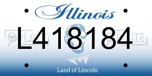 L418184 Illinois License Plate