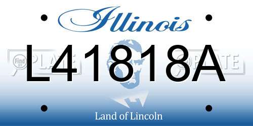 L41818A Illinois License Plate
