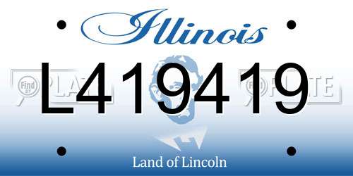 L419419 Illinois License Plate