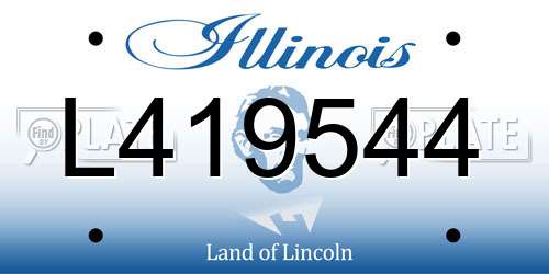 L419544 Illinois License Plate