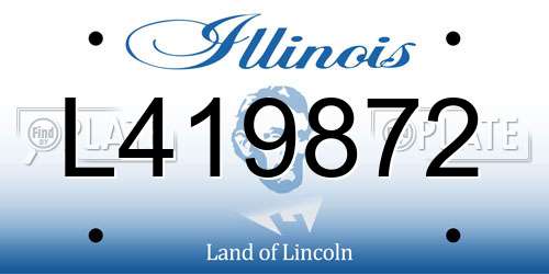 L419872 Illinois License Plate