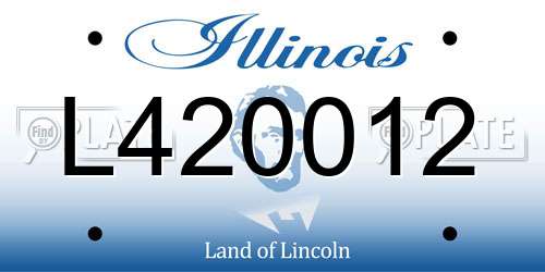 L420012 Illinois License Plate