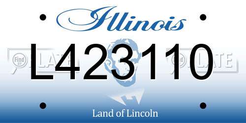 L423110 Illinois License Plate