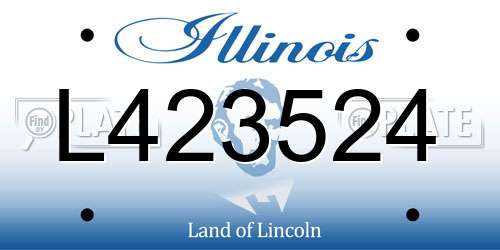 L423524 Illinois License Plate