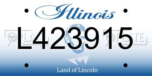 L423915 Illinois License Plate