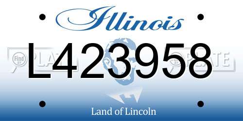 L423958 Illinois License Plate