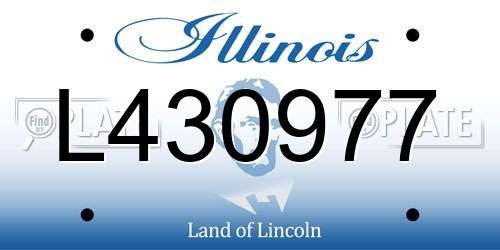 L430977 Illinois License Plate
