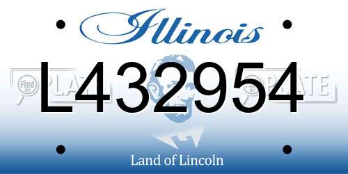 L432954 Illinois License Plate