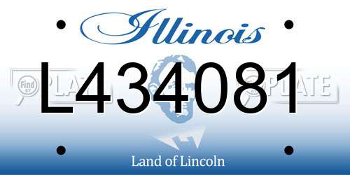 L434081 Illinois License Plate