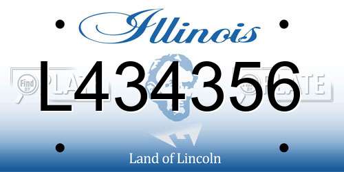 L434356 Illinois License Plate