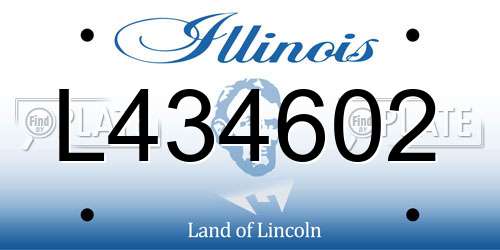 L434602 Illinois License Plate