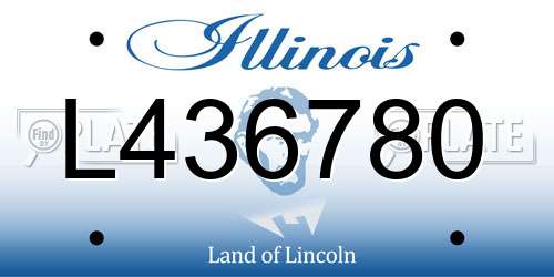 L436780 Illinois License Plate