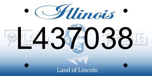 L437038 Illinois License Plate