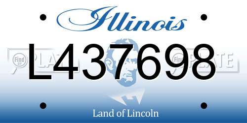 L437698 Illinois License Plate