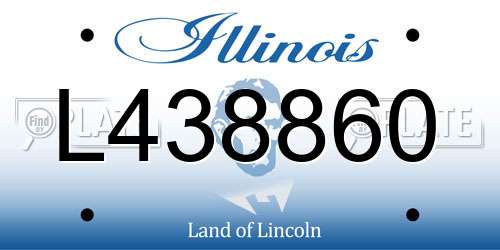 L438860 Illinois License Plate