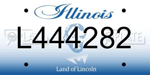 L444282 Illinois License Plate