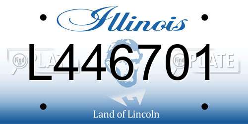 L446701 Illinois License Plate