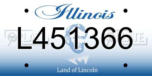 L451366 Illinois License Plate