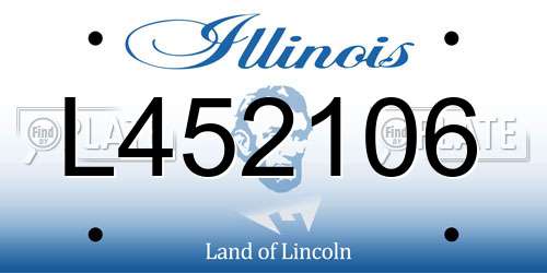 L452106 Illinois License Plate