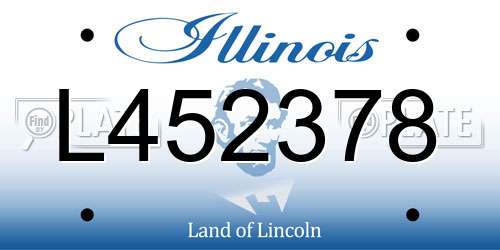L452378 Illinois License Plate