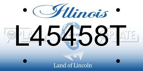L45458T Illinois License Plate