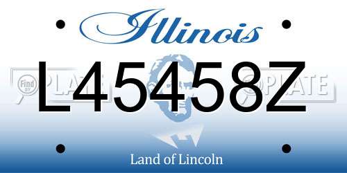 L45458Z Illinois License Plate